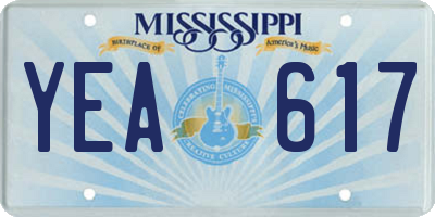 MS license plate YEA617