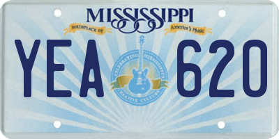 MS license plate YEA620