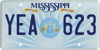 MS license plate YEA623