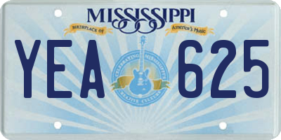 MS license plate YEA625