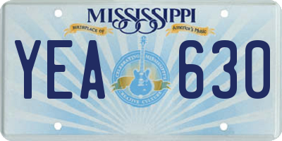 MS license plate YEA630