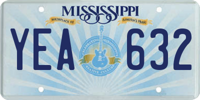 MS license plate YEA632