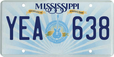MS license plate YEA638