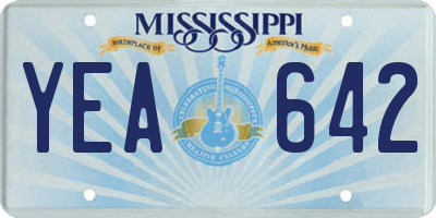 MS license plate YEA642