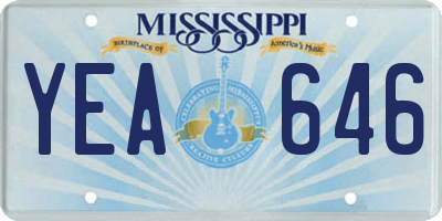 MS license plate YEA646