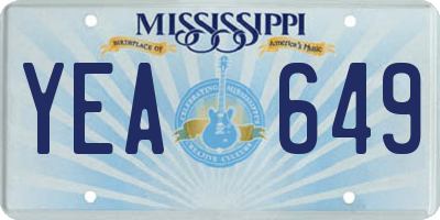 MS license plate YEA649
