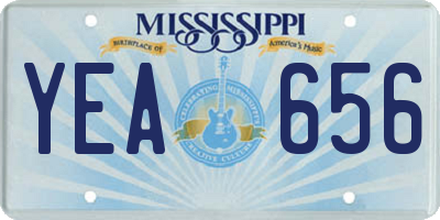 MS license plate YEA656