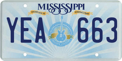 MS license plate YEA663