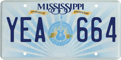 MS license plate YEA664