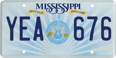 MS license plate YEA676