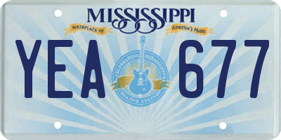 MS license plate YEA677