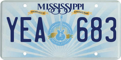 MS license plate YEA683