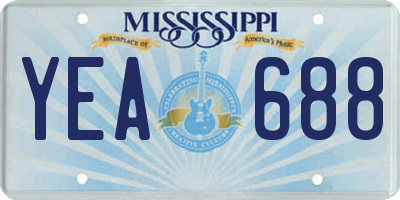 MS license plate YEA688