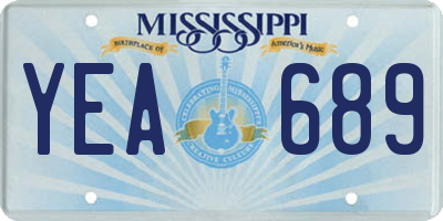 MS license plate YEA689