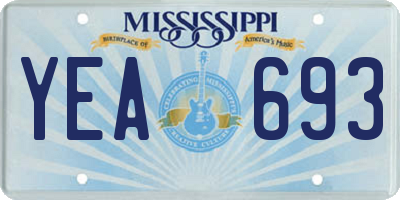 MS license plate YEA693