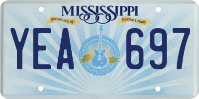 MS license plate YEA697