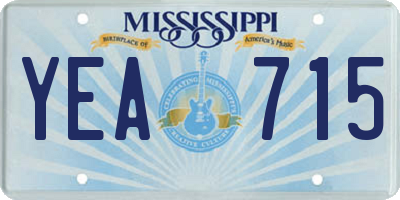 MS license plate YEA715