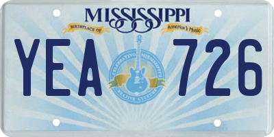 MS license plate YEA726