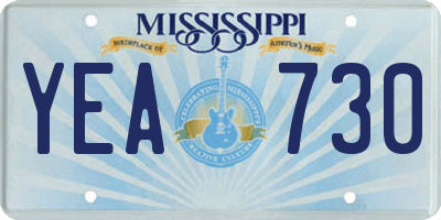 MS license plate YEA730