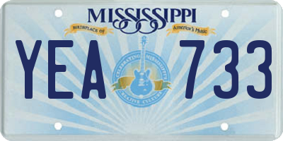 MS license plate YEA733