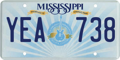 MS license plate YEA738