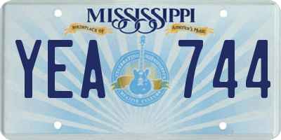 MS license plate YEA744