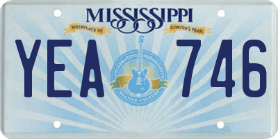 MS license plate YEA746