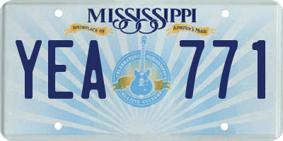 MS license plate YEA771