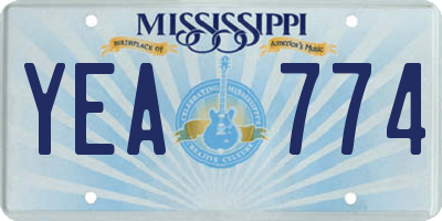 MS license plate YEA774