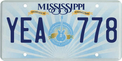 MS license plate YEA778