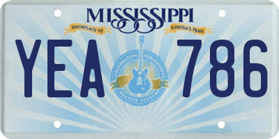 MS license plate YEA786