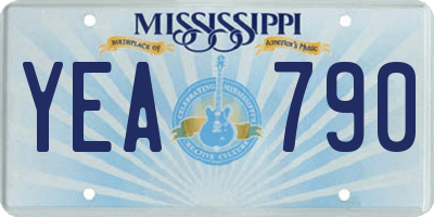 MS license plate YEA790