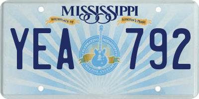 MS license plate YEA792