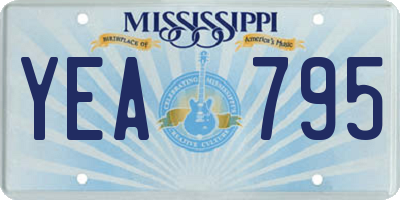 MS license plate YEA795