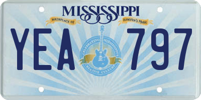 MS license plate YEA797