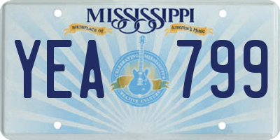 MS license plate YEA799