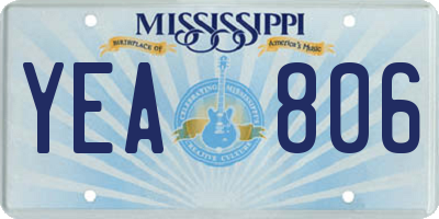 MS license plate YEA806