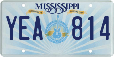 MS license plate YEA814