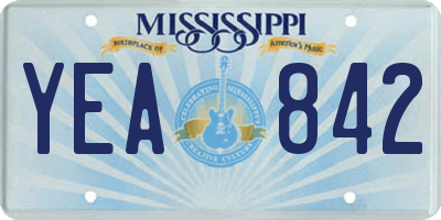 MS license plate YEA842
