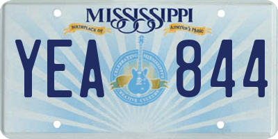 MS license plate YEA844