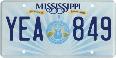 MS license plate YEA849