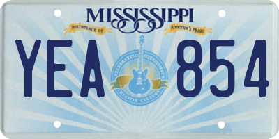 MS license plate YEA854