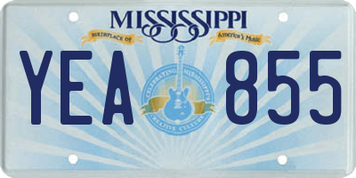 MS license plate YEA855