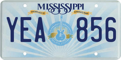 MS license plate YEA856