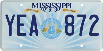 MS license plate YEA872
