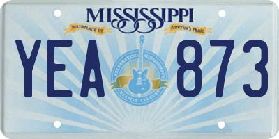 MS license plate YEA873