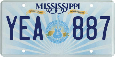 MS license plate YEA887