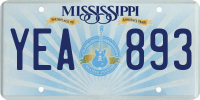 MS license plate YEA893