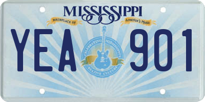 MS license plate YEA901