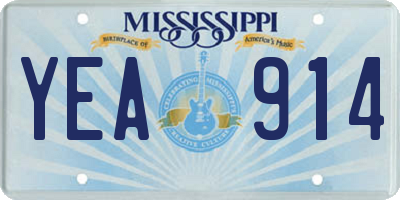 MS license plate YEA914